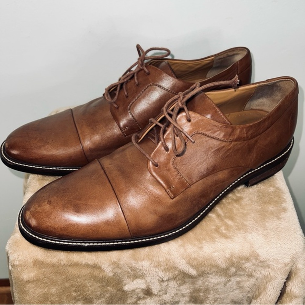 Cole Haan Men’s Brown Leather Cap Toe Oxford Dress Shoes Size 12 M